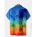 Vintage Rainbow Sunset Short Sleeve Polo Shirt