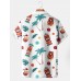 Tropical Summer Tiki Mask Short Sleeve Polo Shirt