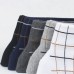 5 Pairs Plaid Men Combed Cotton Breathable Low Cut No Show Athletic Socks Non Slip Sock