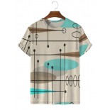 Men's Simple Geometric Print Short Sleeve T-Shirt