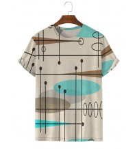 Men's Simple Geometric Print Short Sleeve T-Shirt