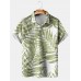 Turquoise Watercolor Fern Leaf Print POLO Shirt