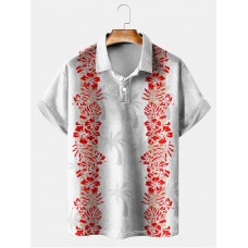 Tropical Hibiscus Coconut Casual Polo Shirt