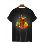 Men's Tiki Cocktail Fruit Short Sleeve T-Shirt