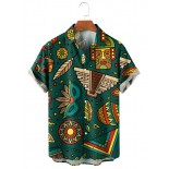 Men's Mexican Cactus Resort Style Hawaiian Short Sleeve Shirt