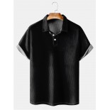 Men's Basic Solid Color Lapel Short Sleeve POLO Shirt