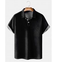 Men's Basic Solid Color Lapel Short Sleeve POLO Shirt