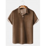 Men's Basic Solid Lapel POLO Shirt