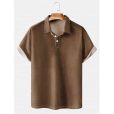Men's Basic Solid Lapel POLO Shirt