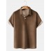 Men's Basic Solid Lapel POLO Shirt