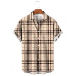 Men's Scottish Pattern Casual Short Sleeve Shirt