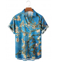 Oil Painting Print Lapel Shirt 52116180X