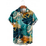 Men's Casual Lapel Print Short Sleeve Shirt 60796350M