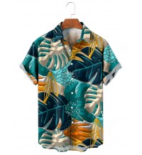 Men's Casual Lapel Print Short Sleeve Shirt 60796350M