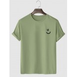 Men's Cartoon Smiley Casual Short Sleeve T-Shirt