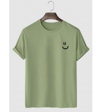 Men's Cartoon Smiley Casual Short Sleeve T-Shirt